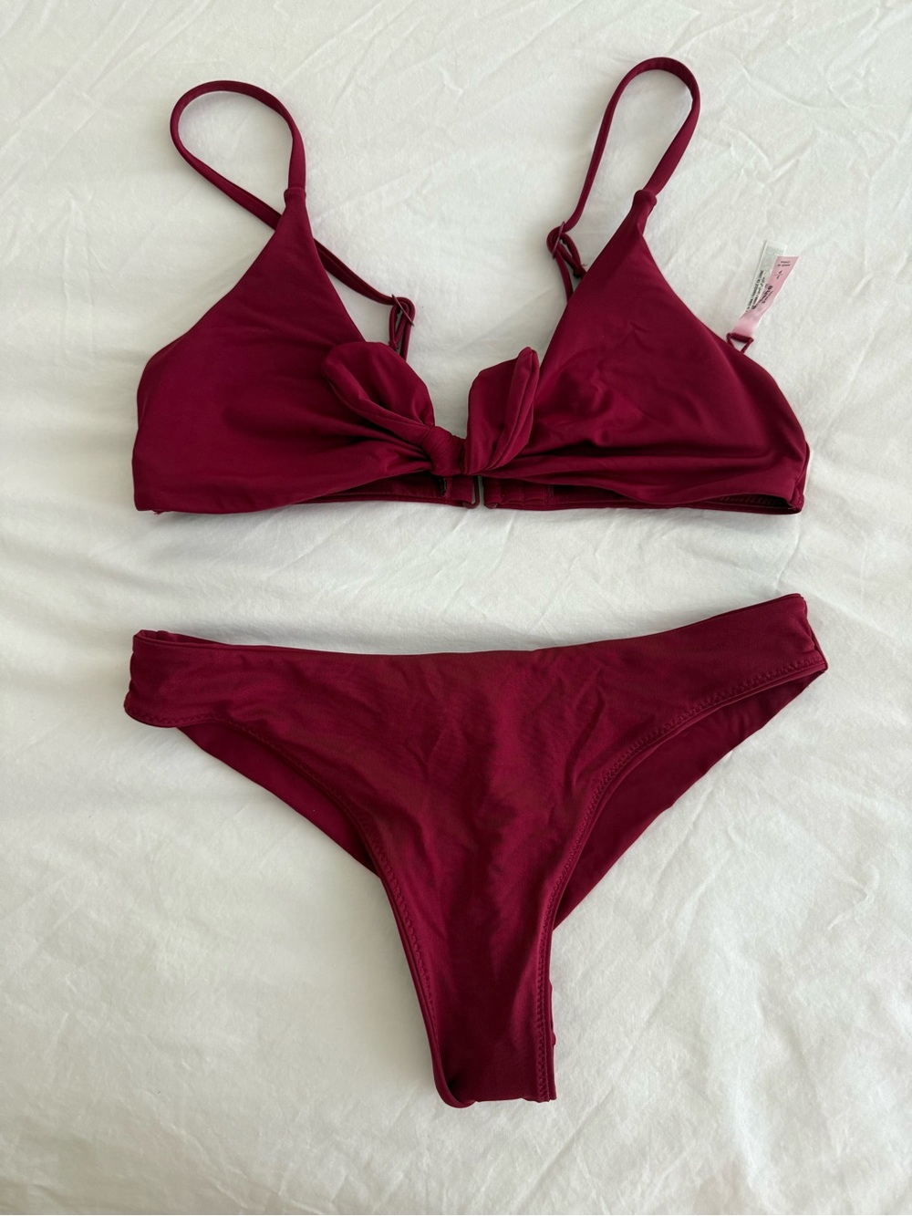 Ardene Burgundy Tie-Front Bikini Set